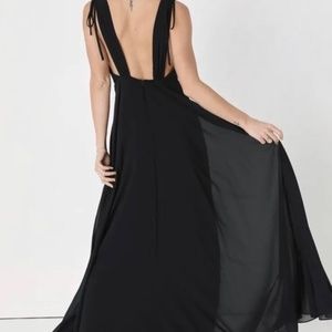 Lulus | Dance The Night Away Black Backless Maxi Dress